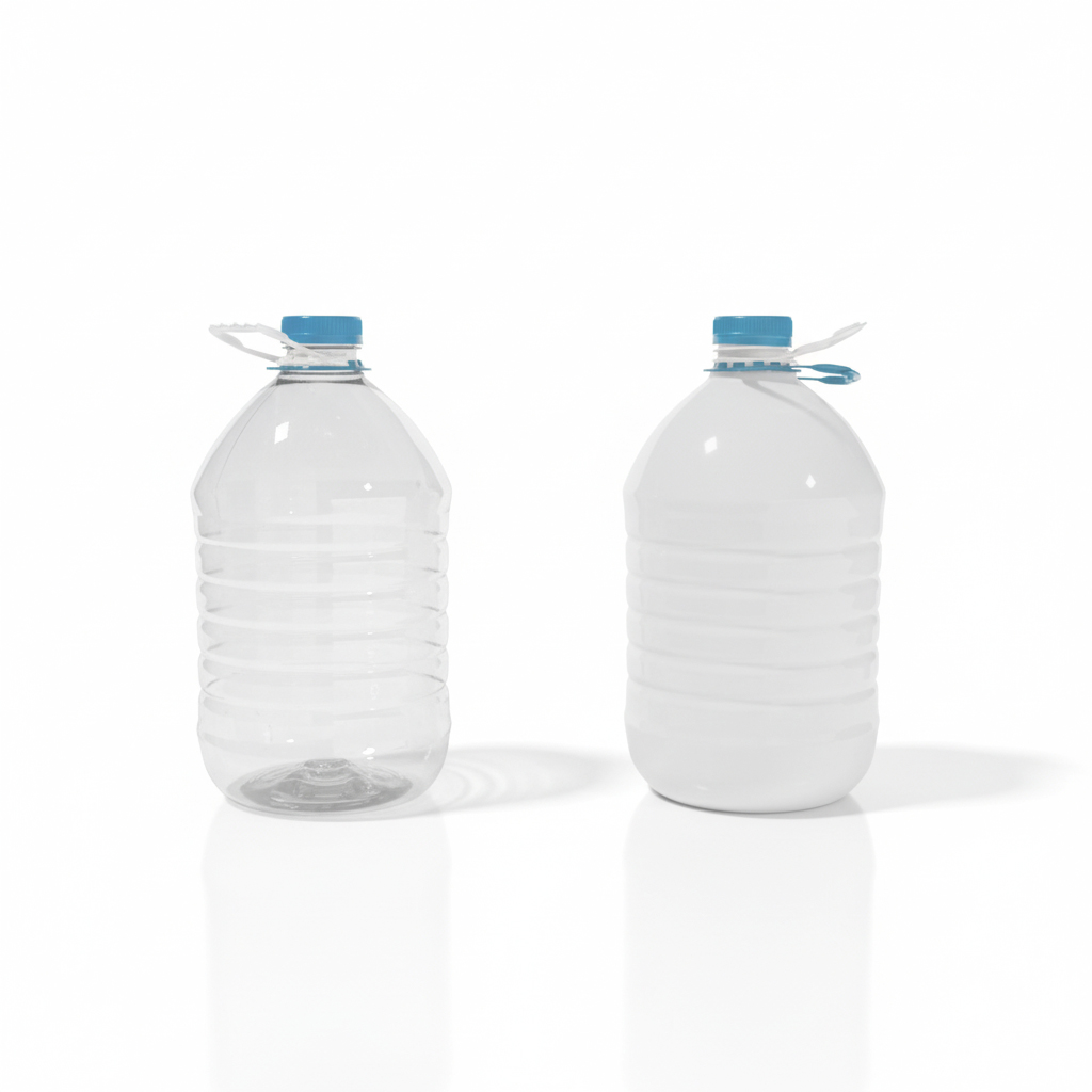 Garrafas PET de maior volume em estúdio